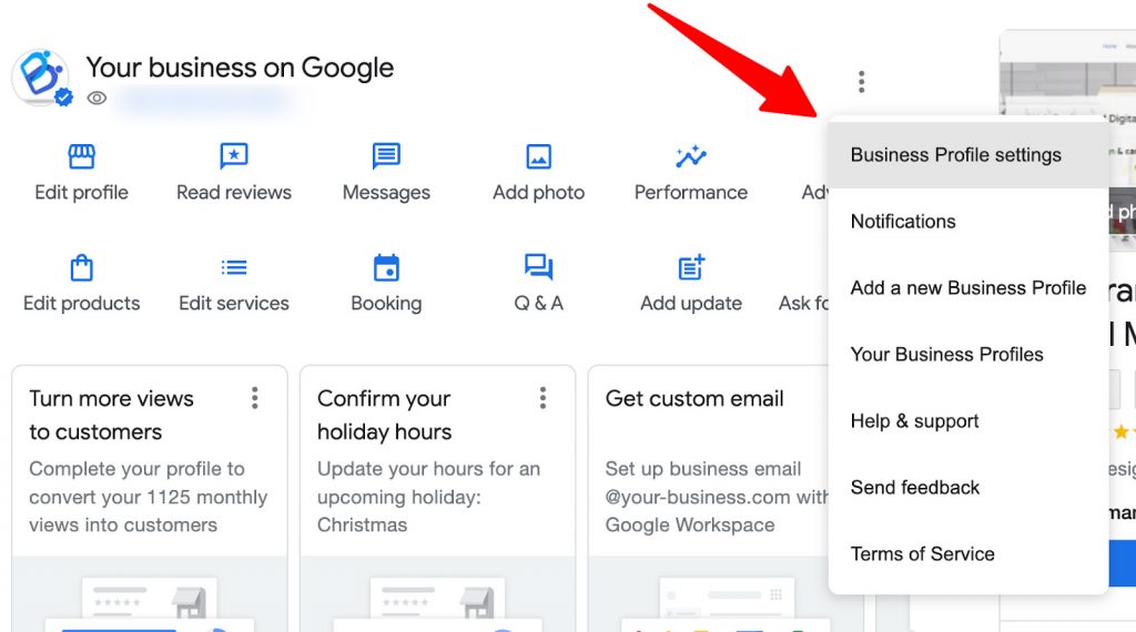 can you add an email to google business profile